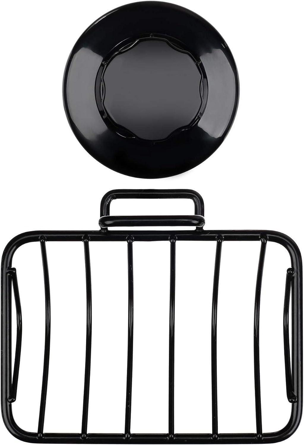 iPEGTOP Super Powerful Vacuum Suction Cup Shower Soap Dish - Strong Rustproof Stainless Steel Soap Saver Sponge Holder for Bathroom & Kitchen Sink, Black