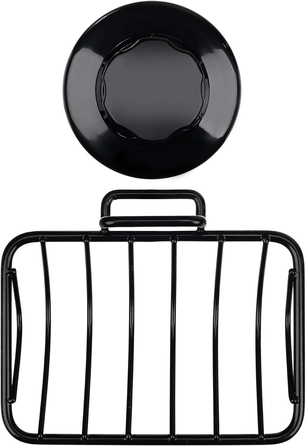 iPEGTOP Super Powerful Vacuum Suction Cup Shower Soap Dish - Strong Rustproof Stainless Steel Soap Saver Sponge Holder for Bathroom & Kitchen Sink, Black