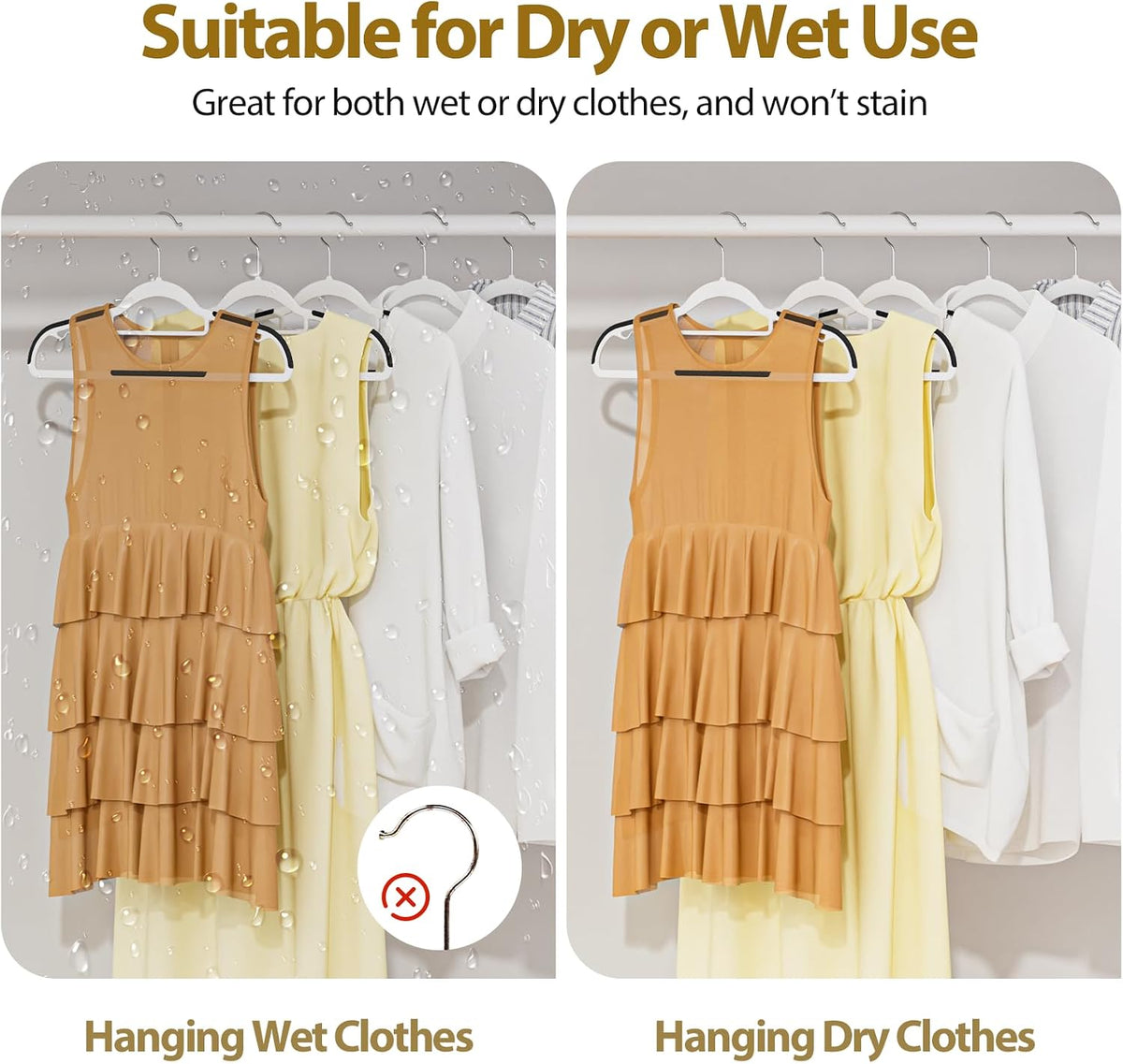 Plastic Hangers 30 Pack, 16.5" Non-Slip Clothes Hangers Heavy Duty