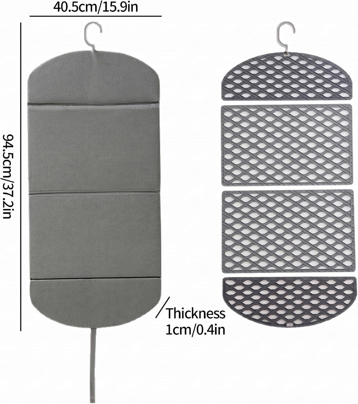 Foldable Hanging Ironing Board - Wall Mount/Closet Hook Mount Small Ironing Pad (Grey)