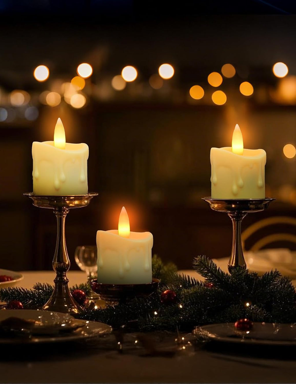 Rechargeable Flameless Tea Light Candles Set of 6 with Remote Timer,LED Flickering Votive Candles,USB-C Battery Operated Tealights for Wedding Centerpieces,Christmas Decor,Parties,Home&Daily Use