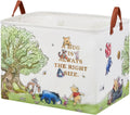 Bear Nursery Decor Storage Basket Foldable With Waterproof PE Coating, Square Large Canvas Laundry Hamper,Diaper Bag Baskets for Kids,Boys and Girls, Bathroom, Bedroom, Clothes,Toy Bin（White）