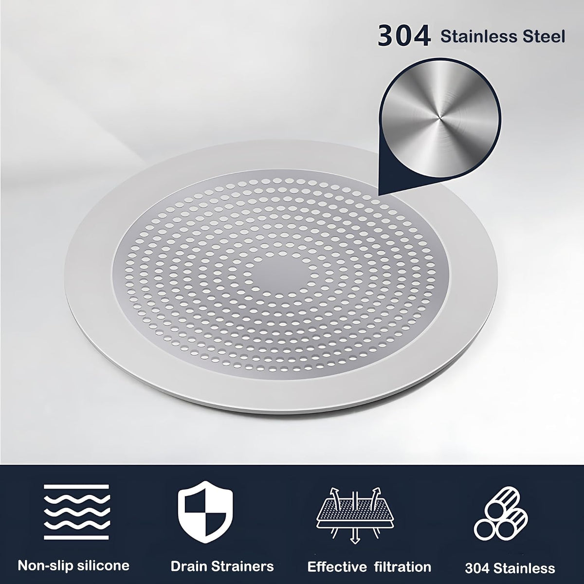 Shower Drain Hair Catcher 3.5 inch Sink Hair Stopper Drain Cover Small
