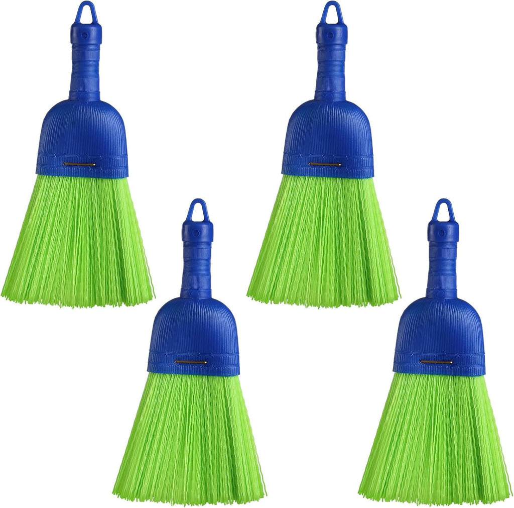 Domensi 4 Pcs Whisk Broom Poly Fiber Hand Brush with Hang Hole Car Cleaning