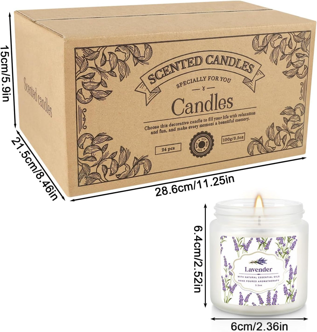 24 Pack Candles for Home Scented Aromatherapy Candles Gifts Set for Women, Natural Soy Wax Candle, 3.5 oz Long Lasting Candles, Birthday, Valentine, Christmas, Anniversary Present
