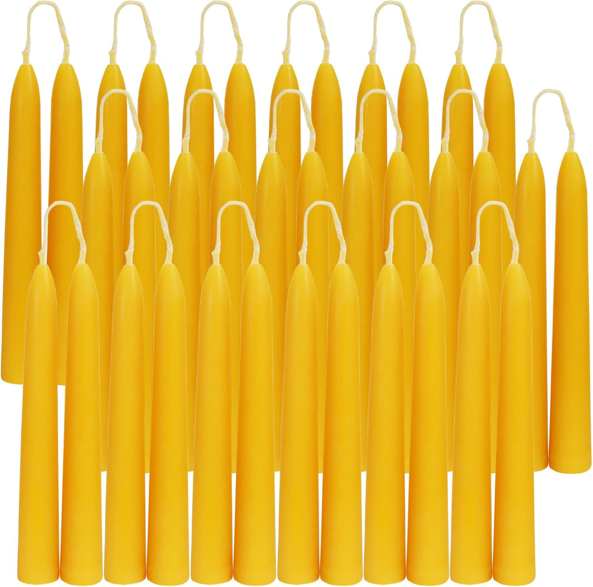 DEYBBY 6 inch Short Natural Beeswax Candles Set of 36, Smokeless Dripless Pure Organic Beeswax Taper Candles for Dinner Decoration Ritual Emergency