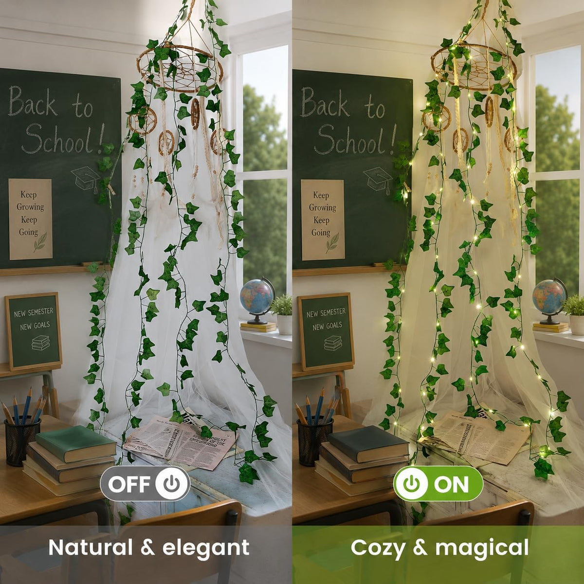 23FT 73 LED Ivy Vine String Lights Plug in
