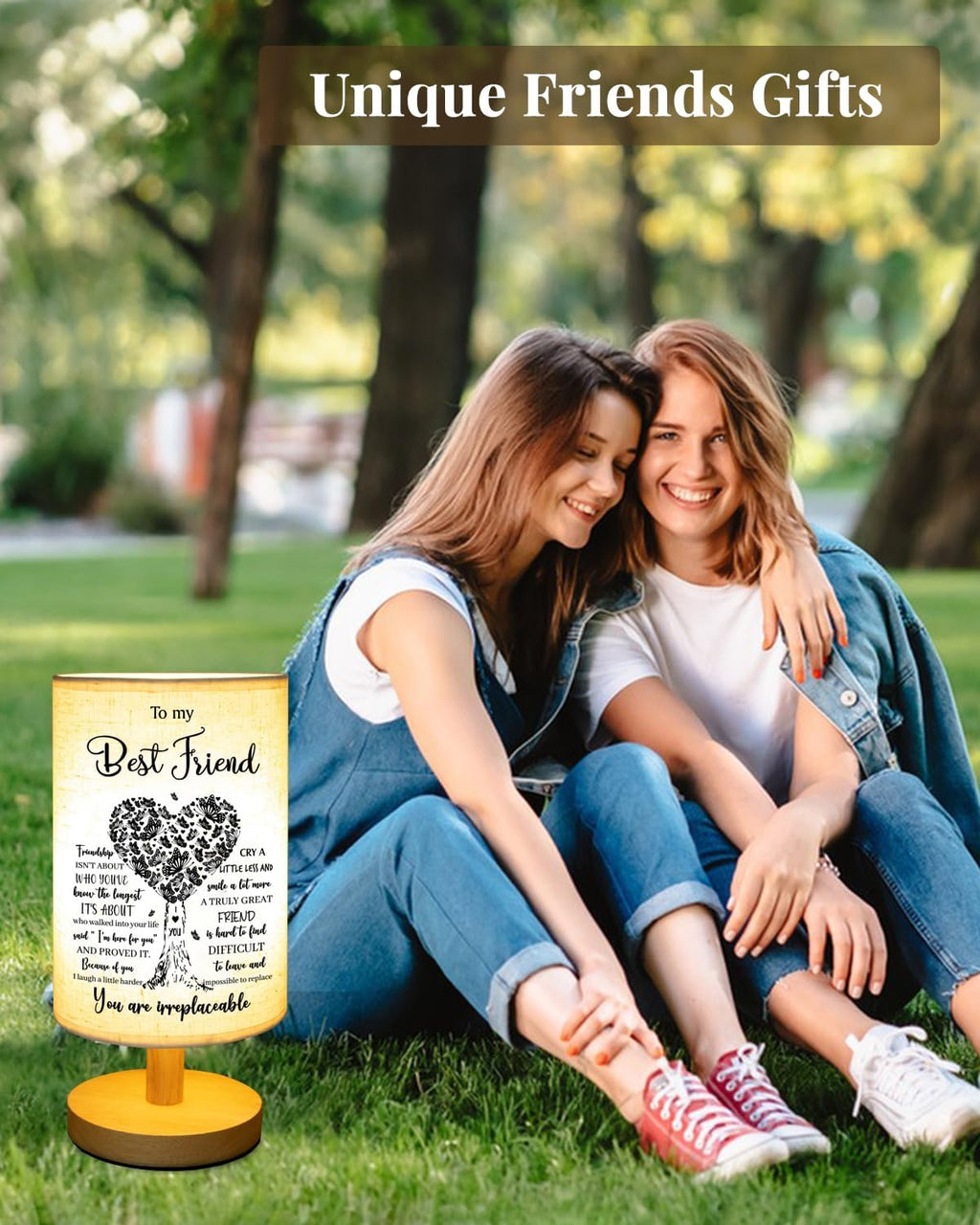 Best Friend Birthday Gifts for Women, to Bestie Fabric Table Lamp