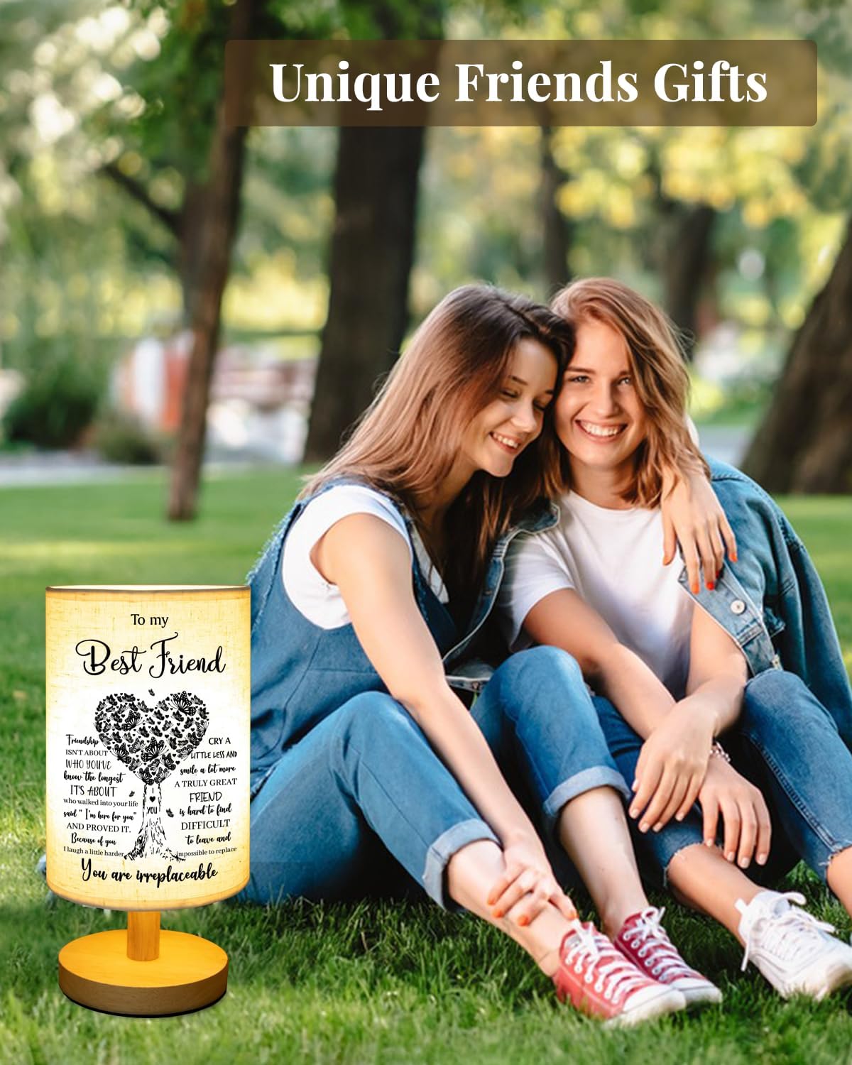 Best Friend Birthday Gifts for Women, to Bestie Fabric Table Lamp