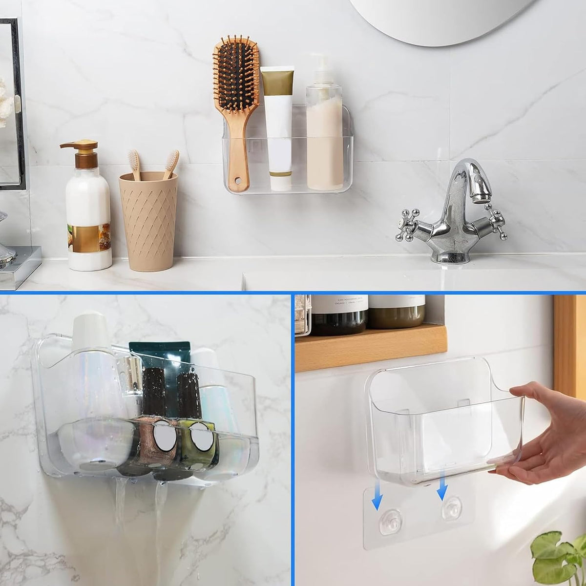 Diesisa Acrylic Wall Mount Organizer, Adhesive Shelf,Cabinet Door Organizer