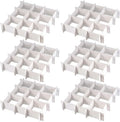 MUKCHAP 72-Piece DIY Grid Drawer Organizer, 12.6 Inch Adjustable Drawer Dividers for Sock, Underwear, Scarf, White