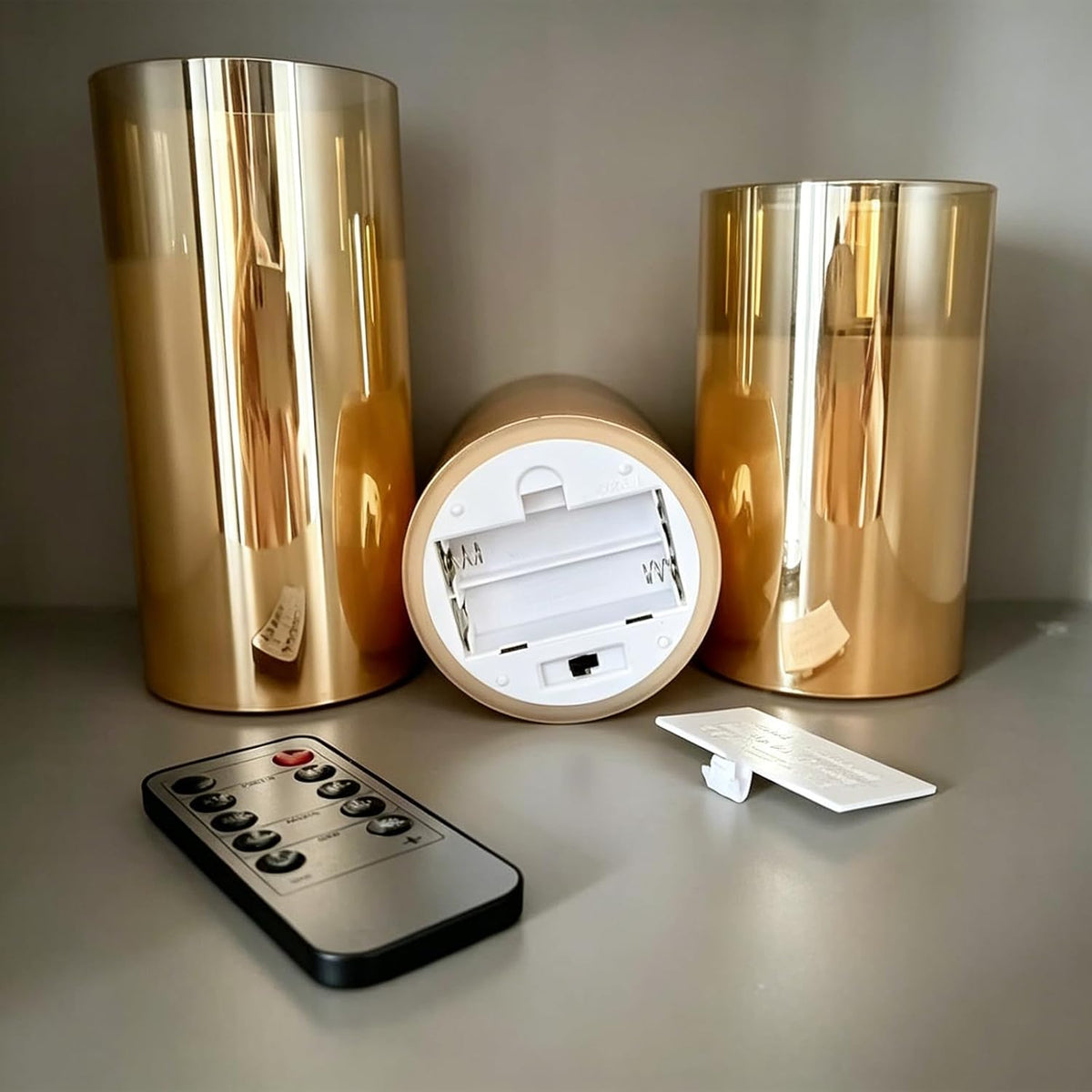 Flameless Glass Candles with Remote, Realistic Wax LED Pillar Candles JL-A3