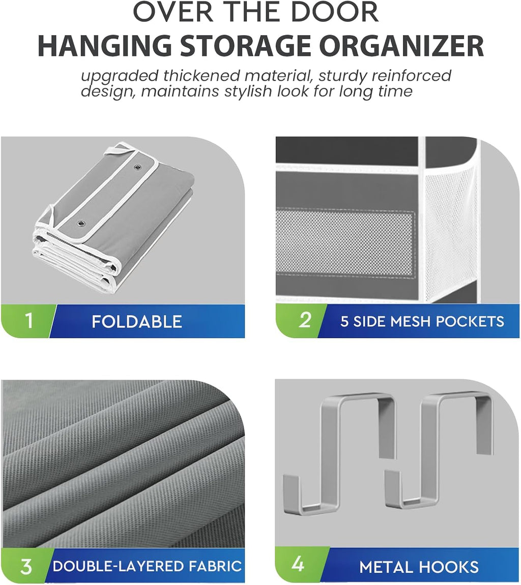 Over the Door Hanging Storage Organizer–Ideal for Nurseries Bedrooms Dorms