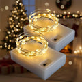 QBIS 2 Pack 40 LED Warm White Fairy Lights, Silver Wire, 6.5ft Each