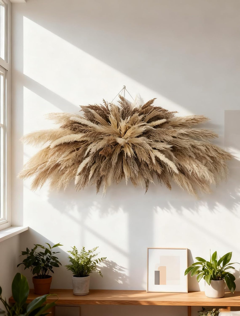 Large Boho Decor Pampas Grass Wall Decor - Need to Assembled
