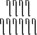Vantasii 10 Pack Over The Door Hook, Sturdy Single Metal Over Door Hanger Electroplate Metal Hook for Hanging, Towels, Clothes, Bags, Cubicle, Bathroom Use (Black)