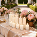 12 Pack Unscented White Pillar Candles in Clear Hurricane Glass, 3 Sizes 3/6/8 Inch (4 Each), Cylinder Candles for Wedding Centerpiece, Dinner Party Indoor & Outdoor Home Decor