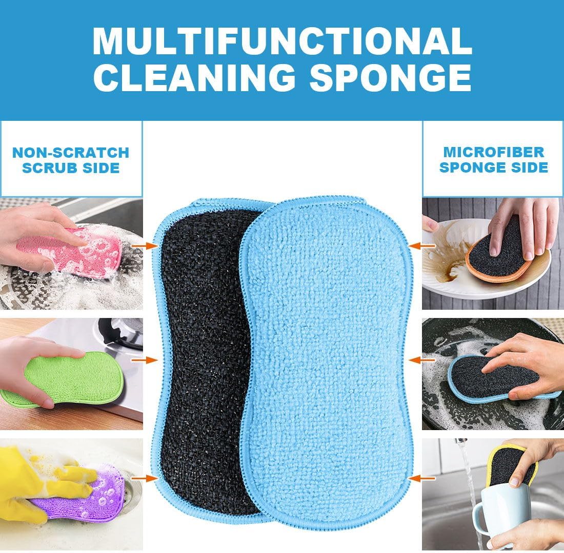 HOMEXCEL Dish Sponge 12 Pack, Microfiber Kitchen Sponges for Cleaning