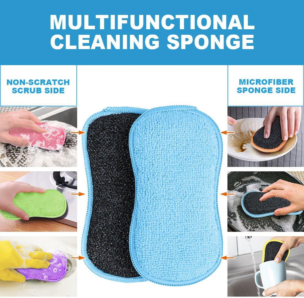 HOMEXCEL Dish Sponge 6 Pack, Microfiber Kitchen Sponges for Cleaning