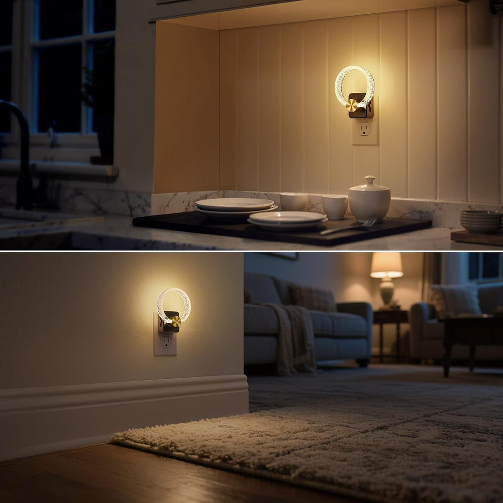 DORESshop LED Night Lights Plug Into Wall，Acrylic Decorative Night Light