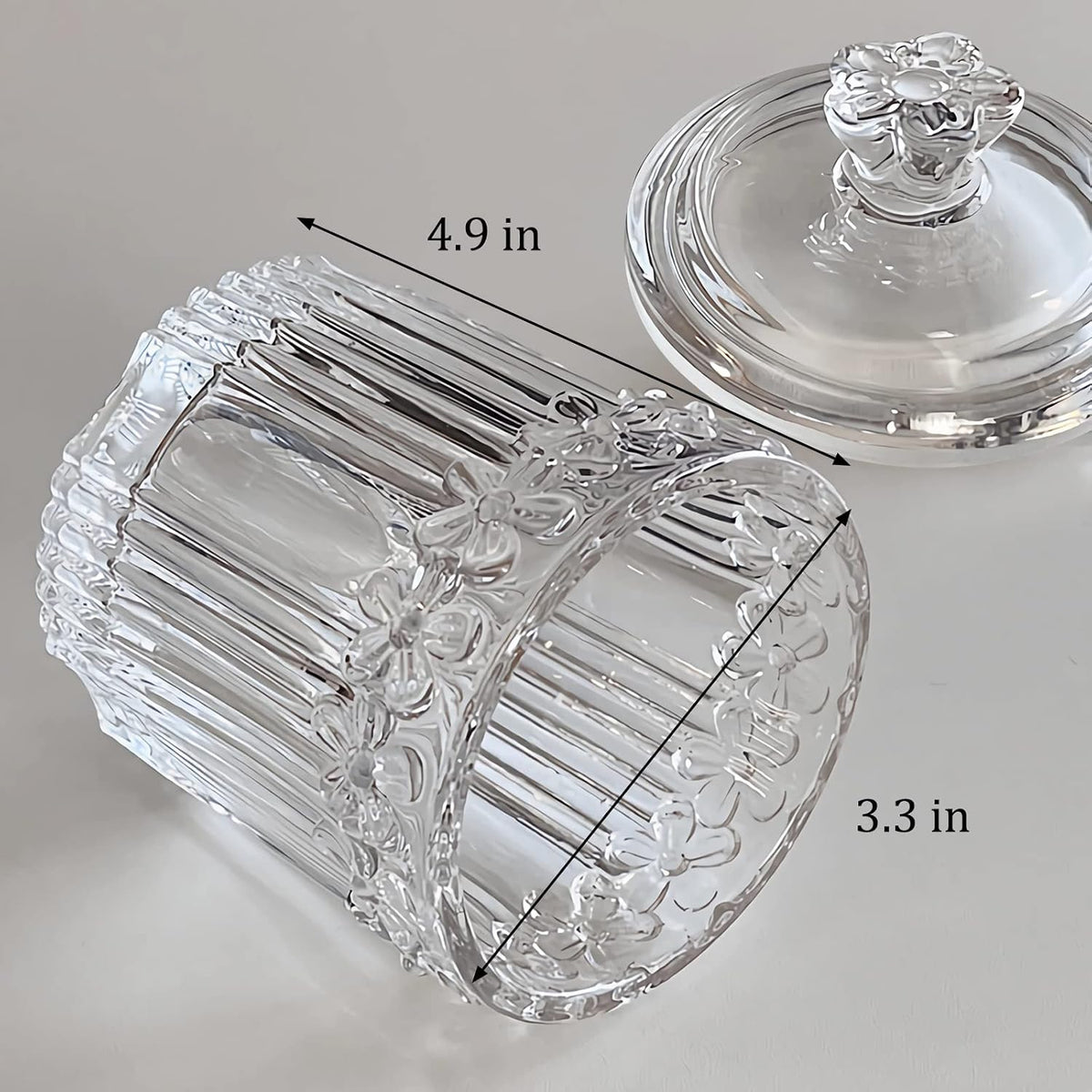 rejomiik 2 Pack Qtip Holder Glass Apothecary Jars with Lids, Clear