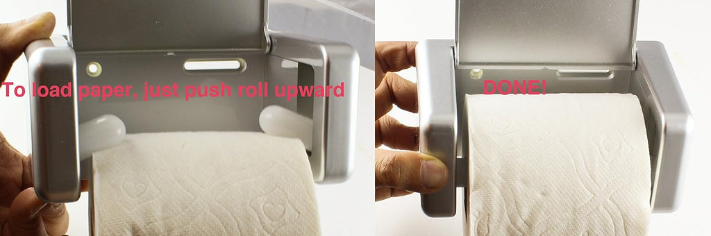 Zoie + Chloe Easy-Snap Toilet Paper Holder - Load and Unload with One Hand