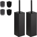 BVL Toilet Brush and Holder 2 Pack for Two Bathrooms, Matte Black
