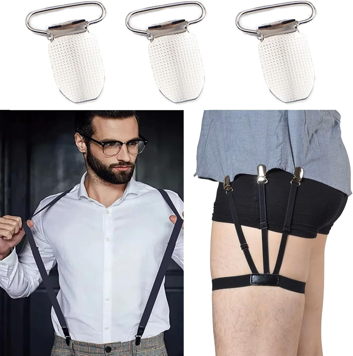 25 Pack Mens Suspender Clips Replacement 1 Inch Bed Sheet Straps Clips Clamps for Bed Sheet Holder Straps Bed Sheet Fasteners Mattress Suspenders Sheet Corner Holders Adjustable Boot Straps