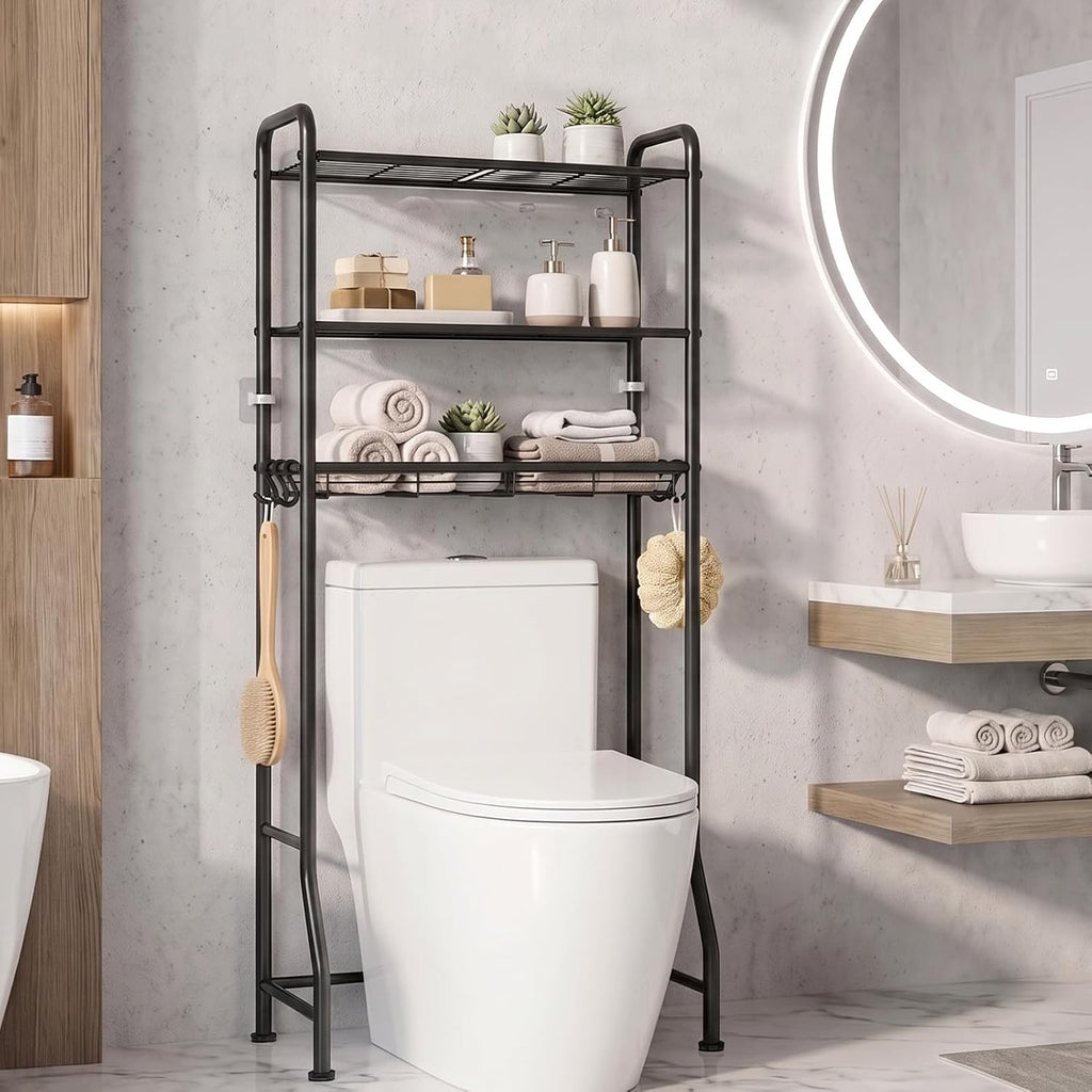 Delamu Over Toilet Storage Rack, 3 Tiers (62.8" H) Bathroom Organizer Shelf
