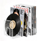 DAWASAPAT Vinyl Record Storage Holder Stand Vinyl Coated Metal Wire Rack Tabletop Magazine Holder Rack, Record Storage, Album Storage Rack Sorter Organizer for Home Office school