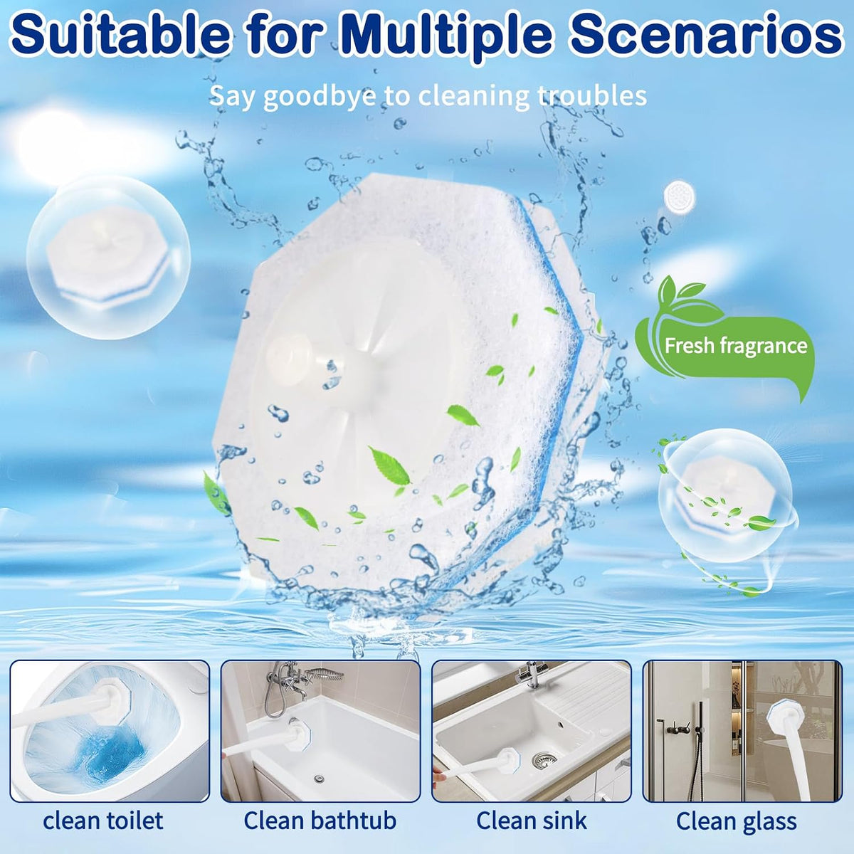 100 Count Disposable Toilet Brush Refills for Clorox Toilet Brushes
