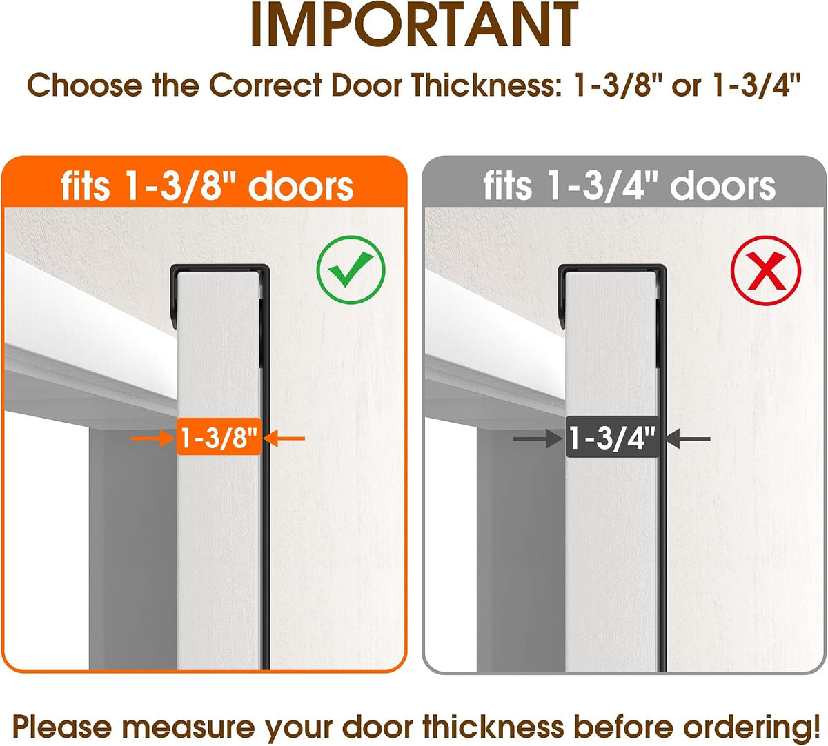 KitchLife Long Over The Door Hooks Hanger with 15.75 inches Extended Arms, Fit 1-3/8" Doors, J40U, Thickened Bathroom Towel Rack Organization, 1 Pack, Matte Black