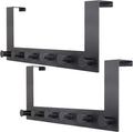 WEBI Over The Door Hooks,Over The Door Towel Rack with 6 Peg Hooks for Hanging,Over Door Hanger Coat Rack for Behind Back of Bathroom,Black,2 Packs