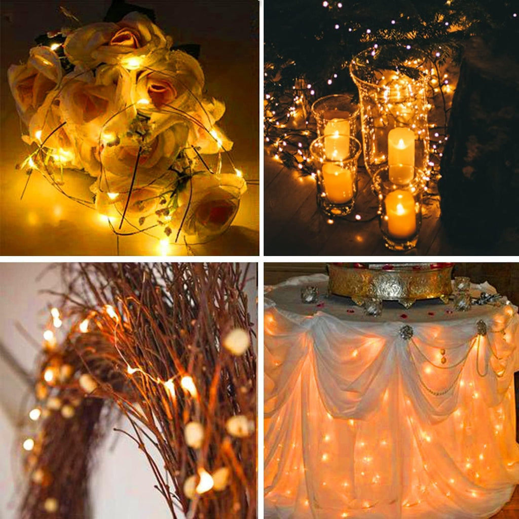 Yiaht 12 Pack Led Fairy Lights Battery Operated String Lights with Timer Waterproof Silver Wire 14 Feet 40 Led Twinkle Mason Jar Lights for Wedding Party Bedroom Patio Christmas Warm White