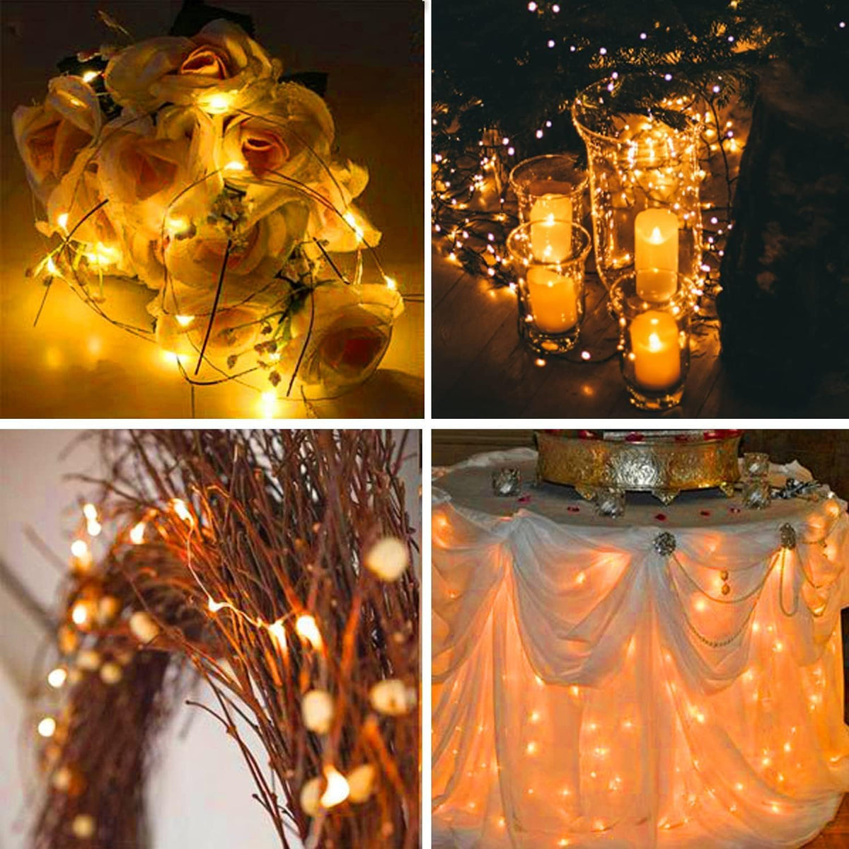 Yiaht 12 Pack Led Fairy Lights Battery Operated String Lights with Timer Waterproof Silver Wire 14 Feet 40 Led Twinkle Mason Jar Lights for Wedding Party Bedroom Patio Christmas Warm White