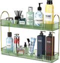 GTI Narrow Bathroom Organizers and Storage, 2 Tier Rectangle Makeup Counter Organizer, Perfume Cosmetics Skincare Vanity Organizers, Dresser Countertop Organizer for Women (Green)