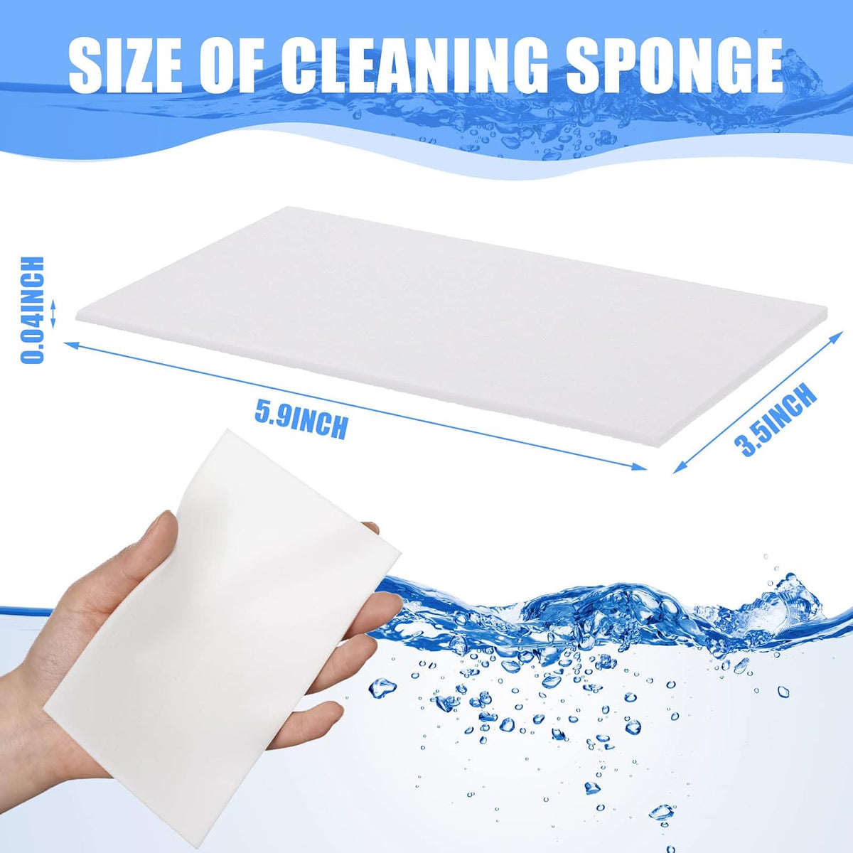 Sawysine 100 Pack Eraser Sheets Melamine Sponge Disposable Foam Pads