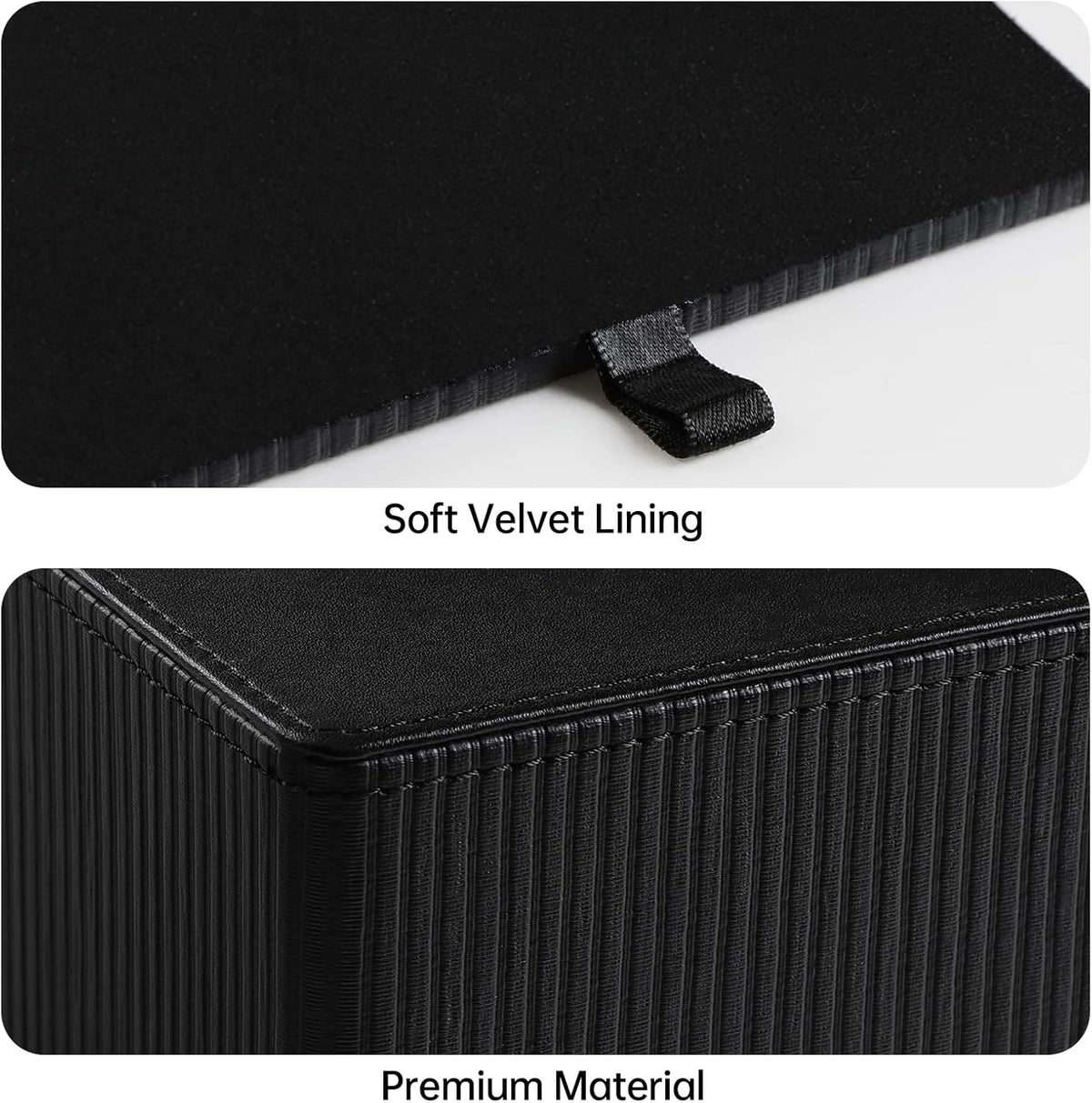 PU Leather Square Tissue Box Cover Tissue Box Holder Cube (Black)