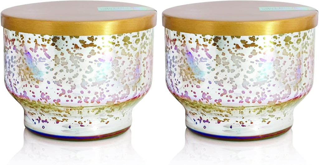 Capri Blue Volcano Scented, Mercury Iridescent Inverted Jar Candles for Home, Housewarming Gifts for Women & Men, Long Burning Soy Wax Blend (10 Oz) (Pack of 2)