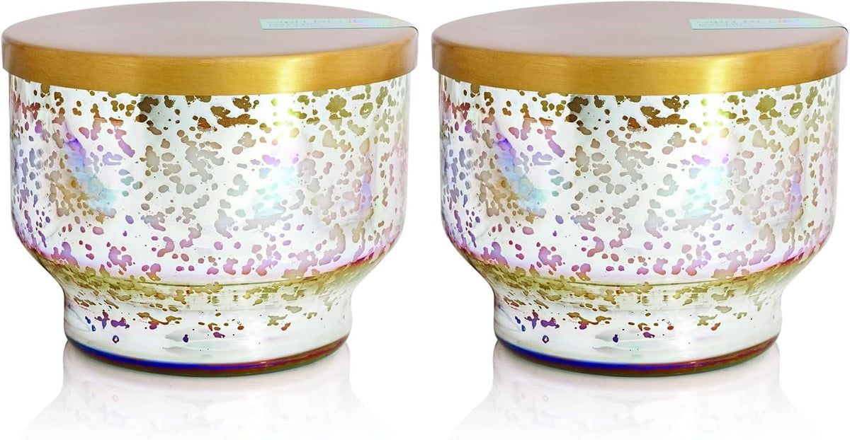 Capri Blue Volcano Scented, Mercury Iridescent Inverted Jar Candles for Home, Housewarming Gifts for Women & Men, Long Burning Soy Wax Blend (10 Oz) (Pack of 2)