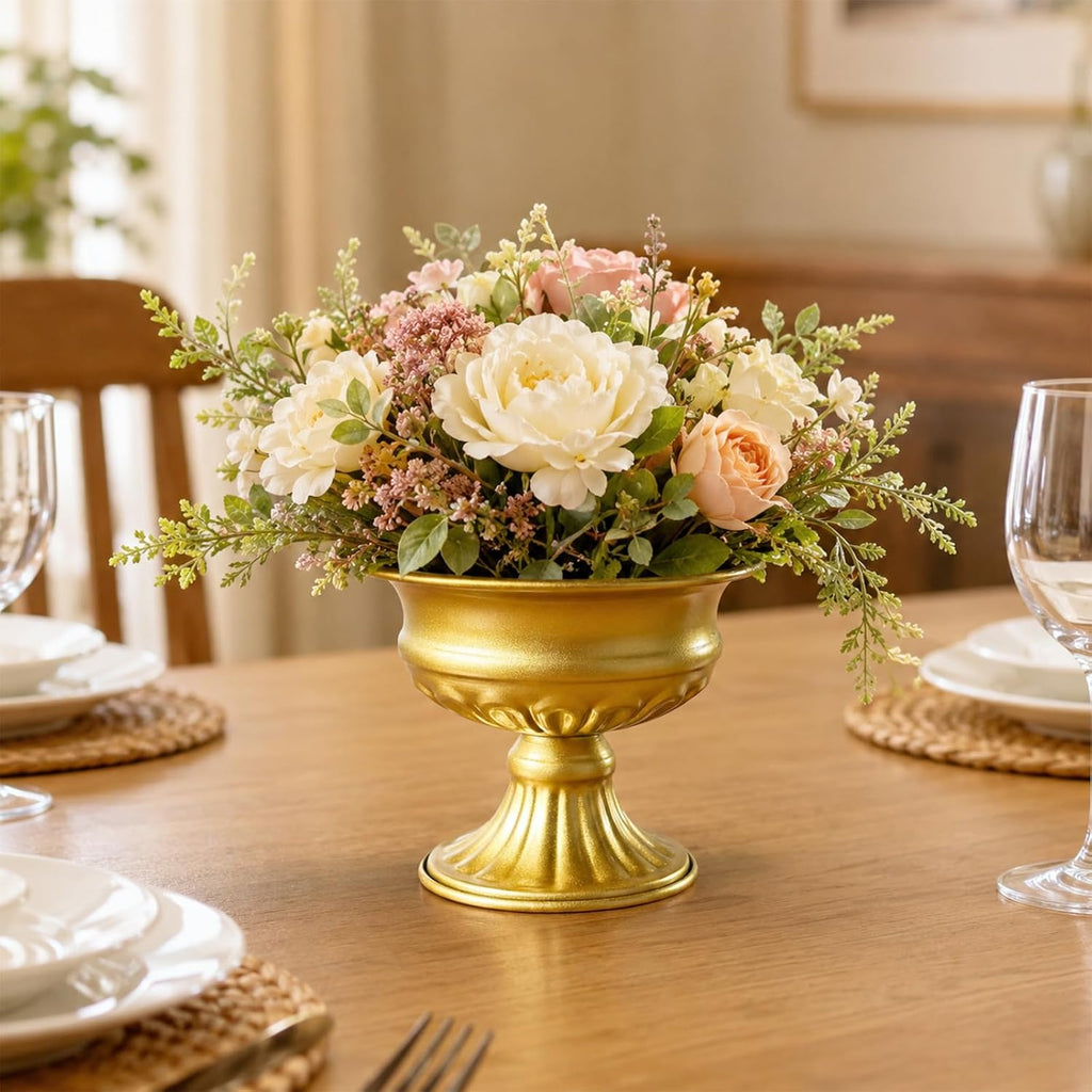 8Pcs Gold Compote Vases for Centerpieces, 4.7in Small Flower Vases