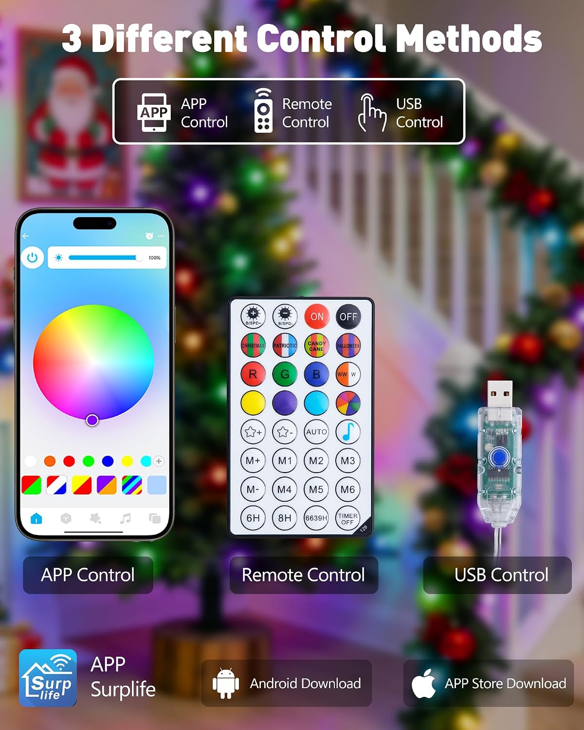 JMEXSUSS Smart Globe String Lights for Classroom Dorm, RGB Fairy Lights