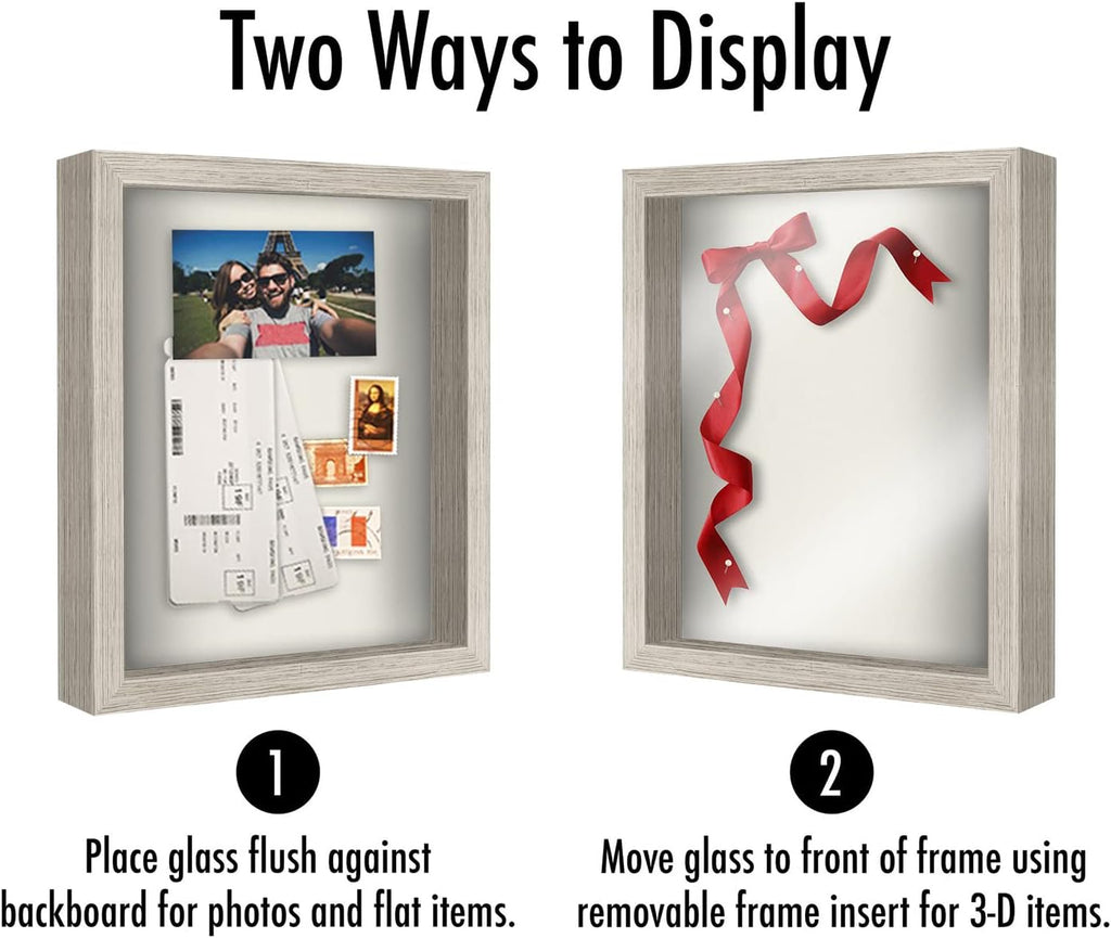 Americanflat 11x14 Shadow Box Frame - Engineered Wood - Driftwood
