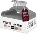 LDC Grey Velvet Hangers 50 Pack - Premium Non-Slip Clothes Felt Hanger
