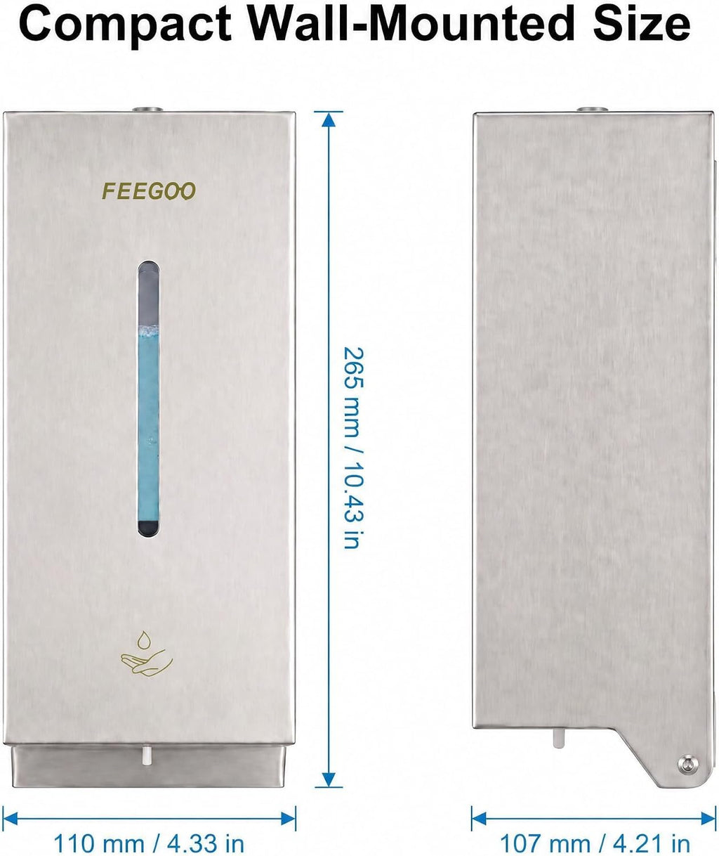 FG2003 Automatic Soap Dispenser, 27 fl oz, Stainless Steel, Viewing Window