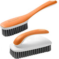 Scrub Brush for Stains-2 Pack Fabric Cleaning Brush,Laundry Stain Remover Brush,Clothes Scrub Brushes Cleaner Soft Bristle Scrubbing Brushes Household Cleaning for Carpet Clothes Bags & More (Orange)
