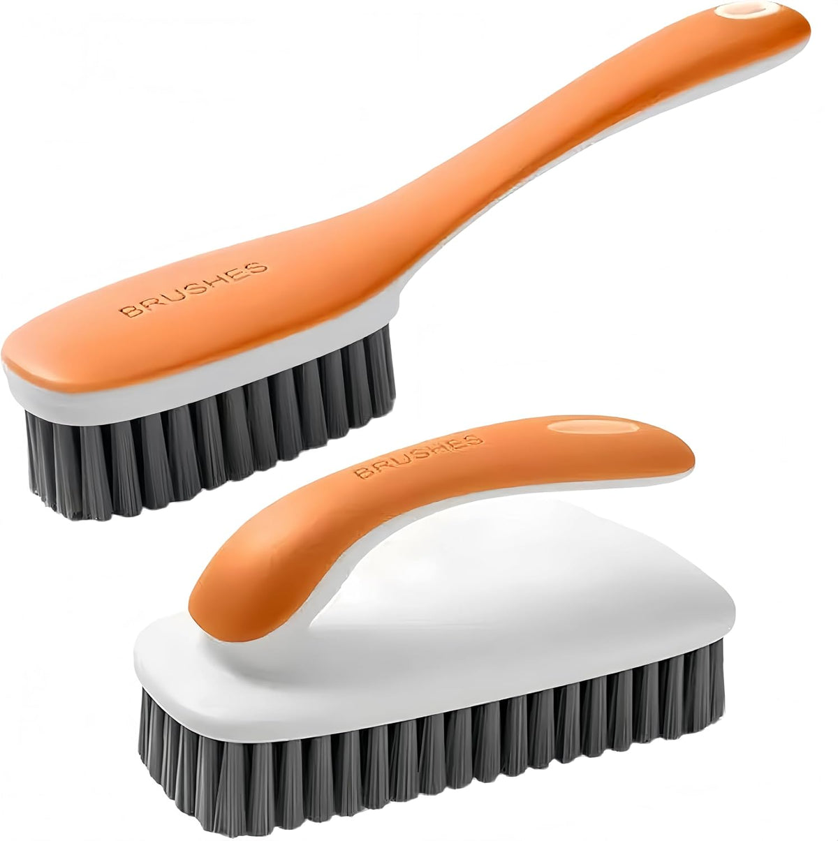 Scrub Brush for Stains-2 Pack Fabric Cleaning Brush,Laundry Stain Remover Brush,Clothes Scrub Brushes Cleaner Soft Bristle Scrubbing Brushes Household Cleaning for Carpet Clothes Bags & More (Orange)