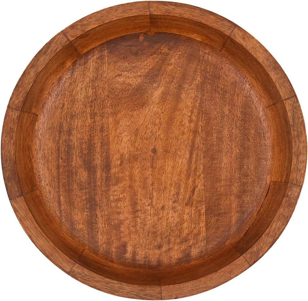 Kimona Fruit Bowl Wooden Bowls for Food, Fruits, Salad, or Popcorn for Dining Table Center, Living Room, Kitchen Décor (10" X 10" X 2.5")