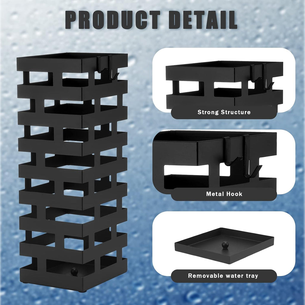 Tudomro Umbrella Stand Entryway, Tall Black