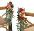 Ling's moment Pew Decorations for Fall Weddings, Teal Orange Aisle Flowers